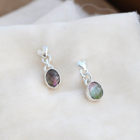 LOVE NOTES Tourmaline and sterling silver hearts dangle earrings
