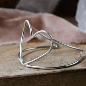 LOVE NOTES Sterling Silver Heart Cuff Bracelet