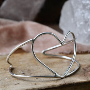 LOVE NOTES Sterling Silver Heart Cuff Bracelet