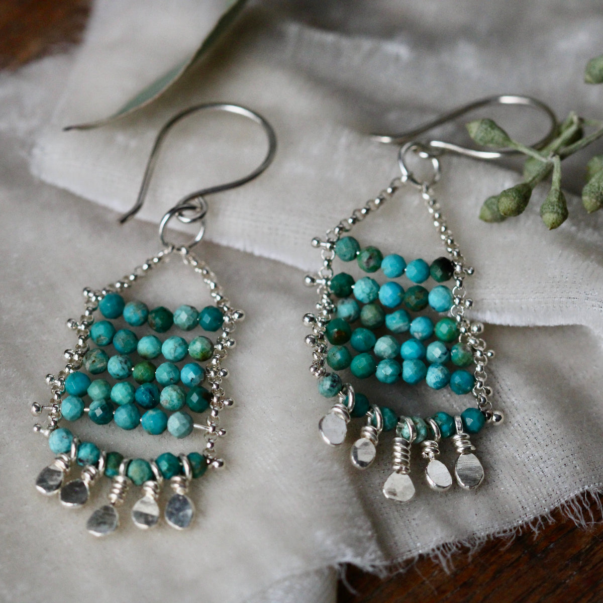 Turquoise Gemstone dangle earrings
