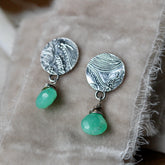 Chrysoprase gemstones and silver Midnight Garden Earrings