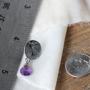 Pink Tourmaline and sterling silver Midnight Garden post earrings