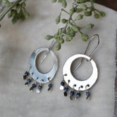Stevie Earrings sterling silver and sapphire
