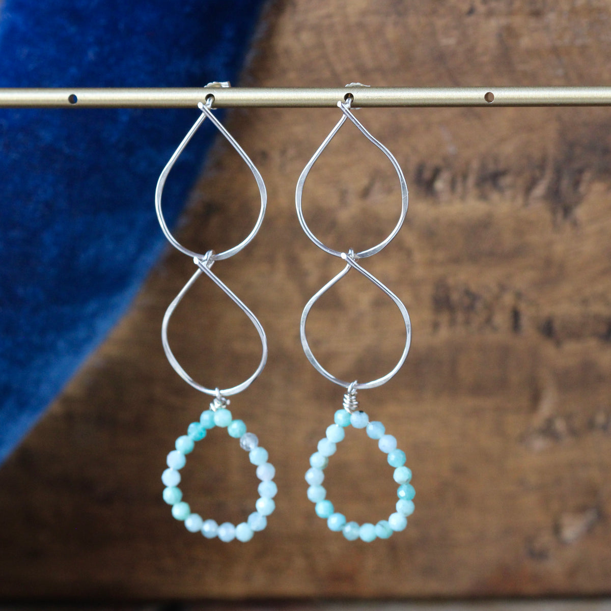 Amazonite Petal Drop earrings