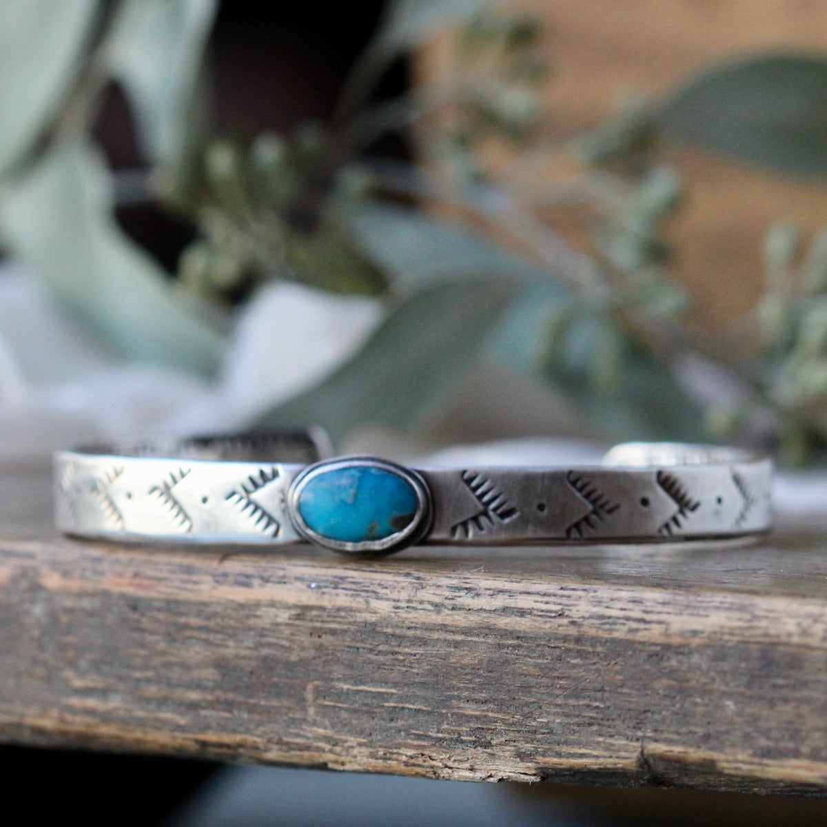 Clearance Sale Southwest Sterling and Turquoise Cuff