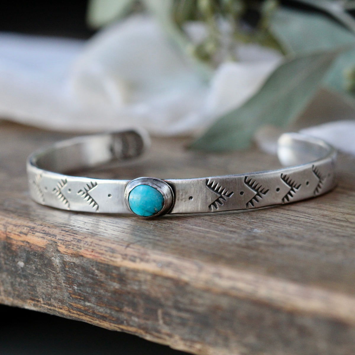 Clearance Sale Southwest Sterling and Kingman Turquoise Cuff