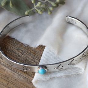 Clearance Sale Southwest Sterling and Sleeping Beauty Turquoise Cuff
