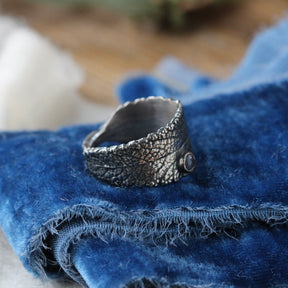 Black Sage and Moonstone sterling silver ring