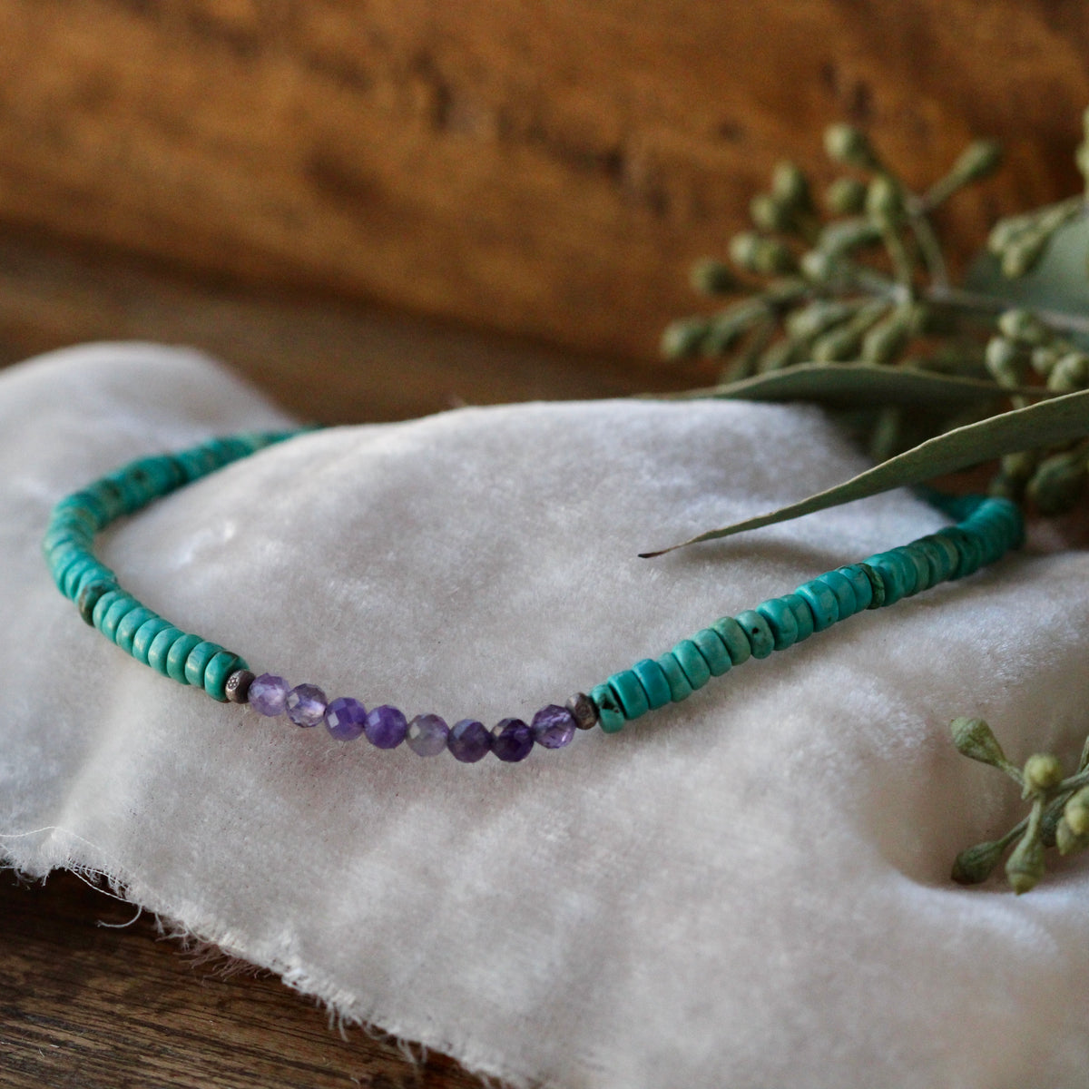 Clearance Sale Turquoise and Amethyst Bracelet or anklet