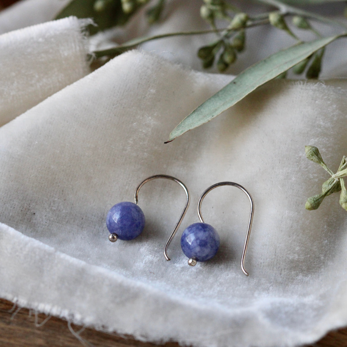 Clearance Sale little gemstone earrings  Purple Jade