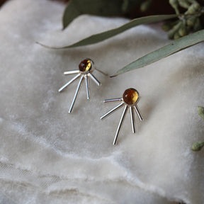 Starburst earrings citrine and sterling silver