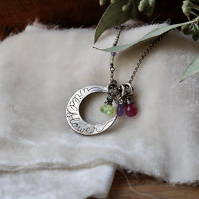 Clearance Sale Wildflower Moon Necklace sterling and gemstones