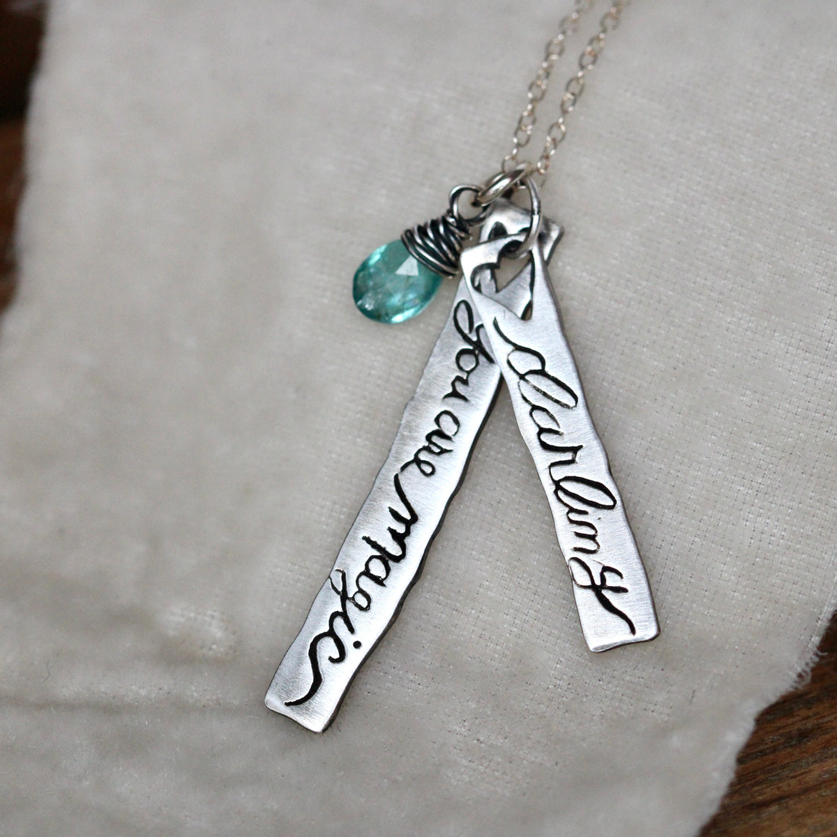 Darling You are Magic sterling silver and apatite necklace