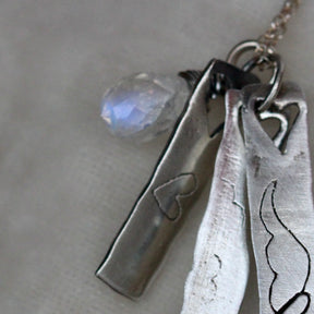 With Brave Wings Sterling silver and moonstone necklace