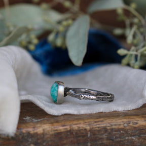 Wanderer Ring Amazonite and sterling silver cast branch
