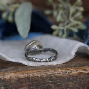 Wanderer Ring Amazonite and sterling silver cast branch