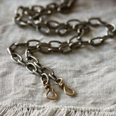 Interchangeable Necklace Sterling silver Chain with 14k gold hooks