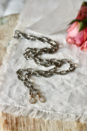 Interchangeable Necklace Sterling silver Chain with 14k gold hooks