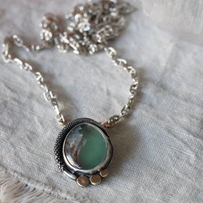 Interchangeable Floral Pendant with Aquaprase Sterling silver