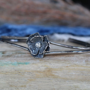 Sterling silver Poppy Cuff Bracelet