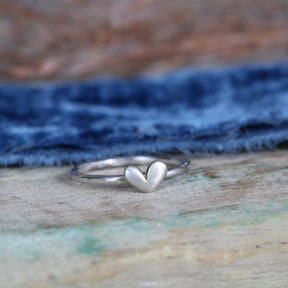 sterling silver heart stacking ring
