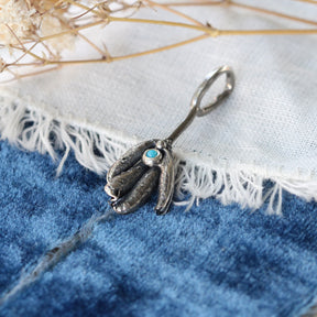 Turquoise Seed Pod Sterling Silver Botanical Charm