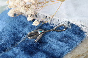 Turquoise Seed Pod Sterling Silver Botanical Charm