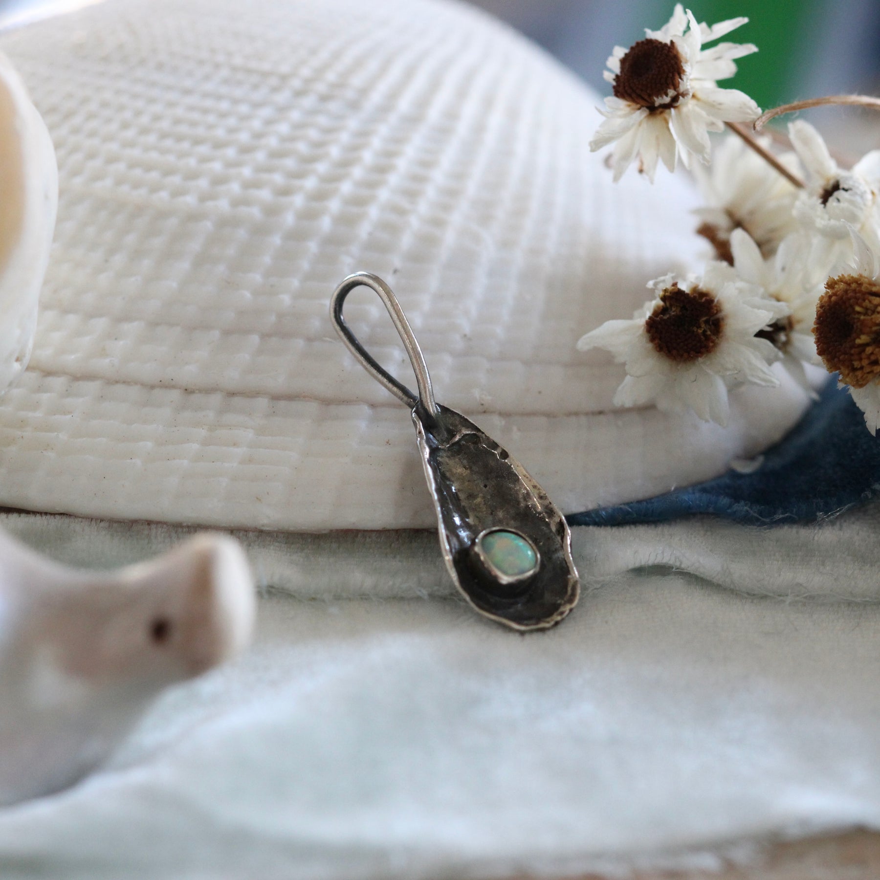 Mussel Shell with Opal Charm Pacific Coast Collection