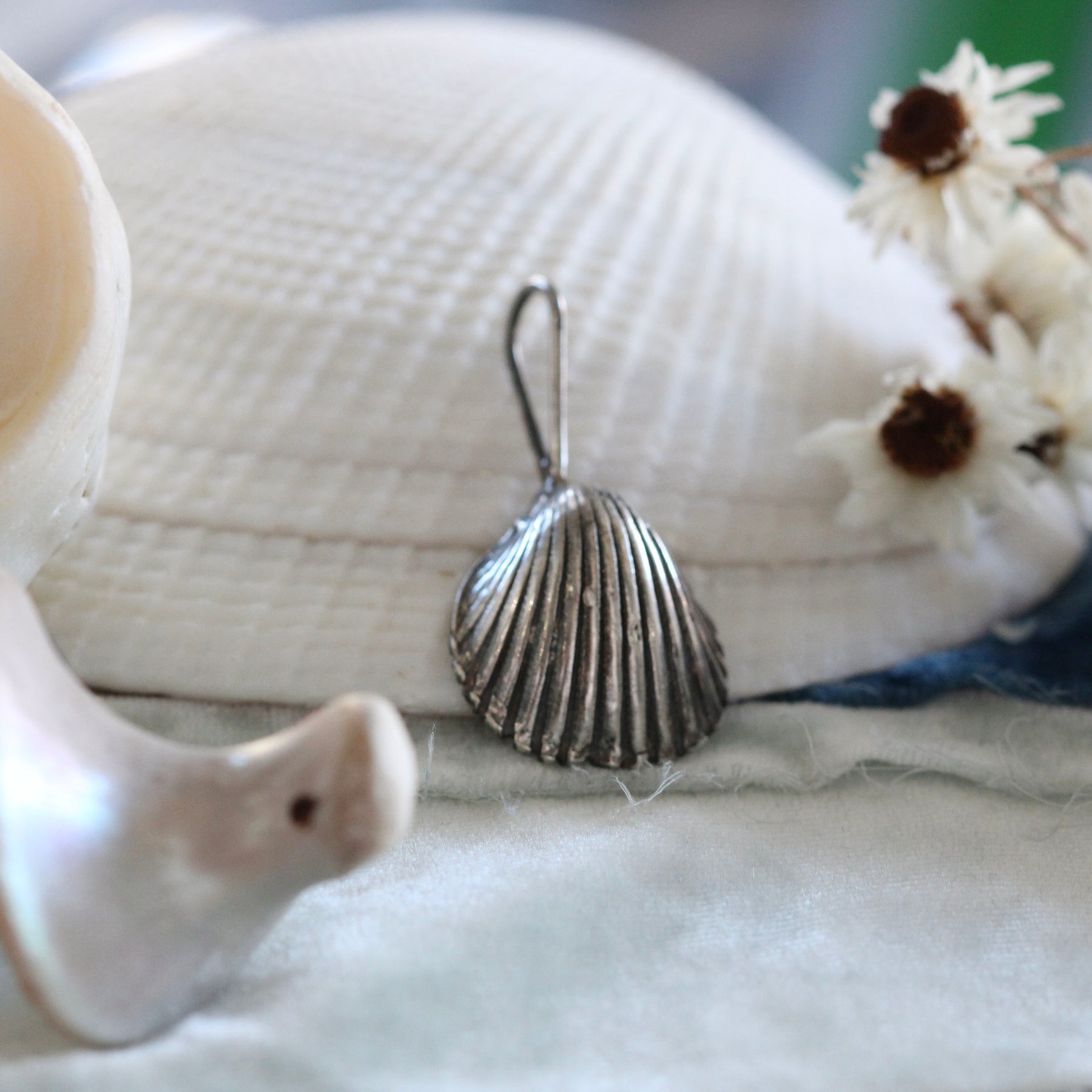 Clam Shell with London Blue Topaz Charm Pacific Coast Collection