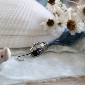 Coastal Spiral Shell Charm with blue zircon Pacific Coast Collection