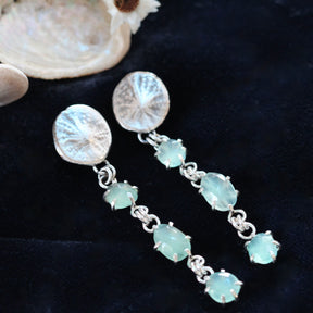Sand Dollar and Peruvian Opal Post Earrings Pacific Coast Collection