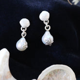 Pearl and Clam Shell Post Earrings Pacific Coast Collection