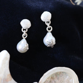 Pearl and Clam Shell Post Earrings Pacific Coast Collection