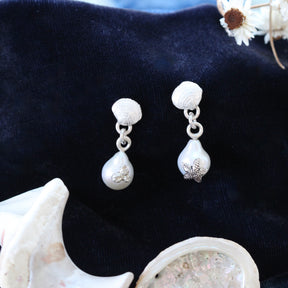 Pearl and Clam Shell Post Earrings Pacific Coast Collection
