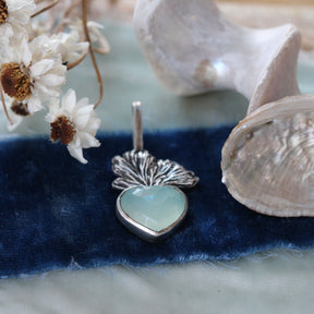 Aqua Chalcedony Sacred Heart Charm Pacific Coast Collection