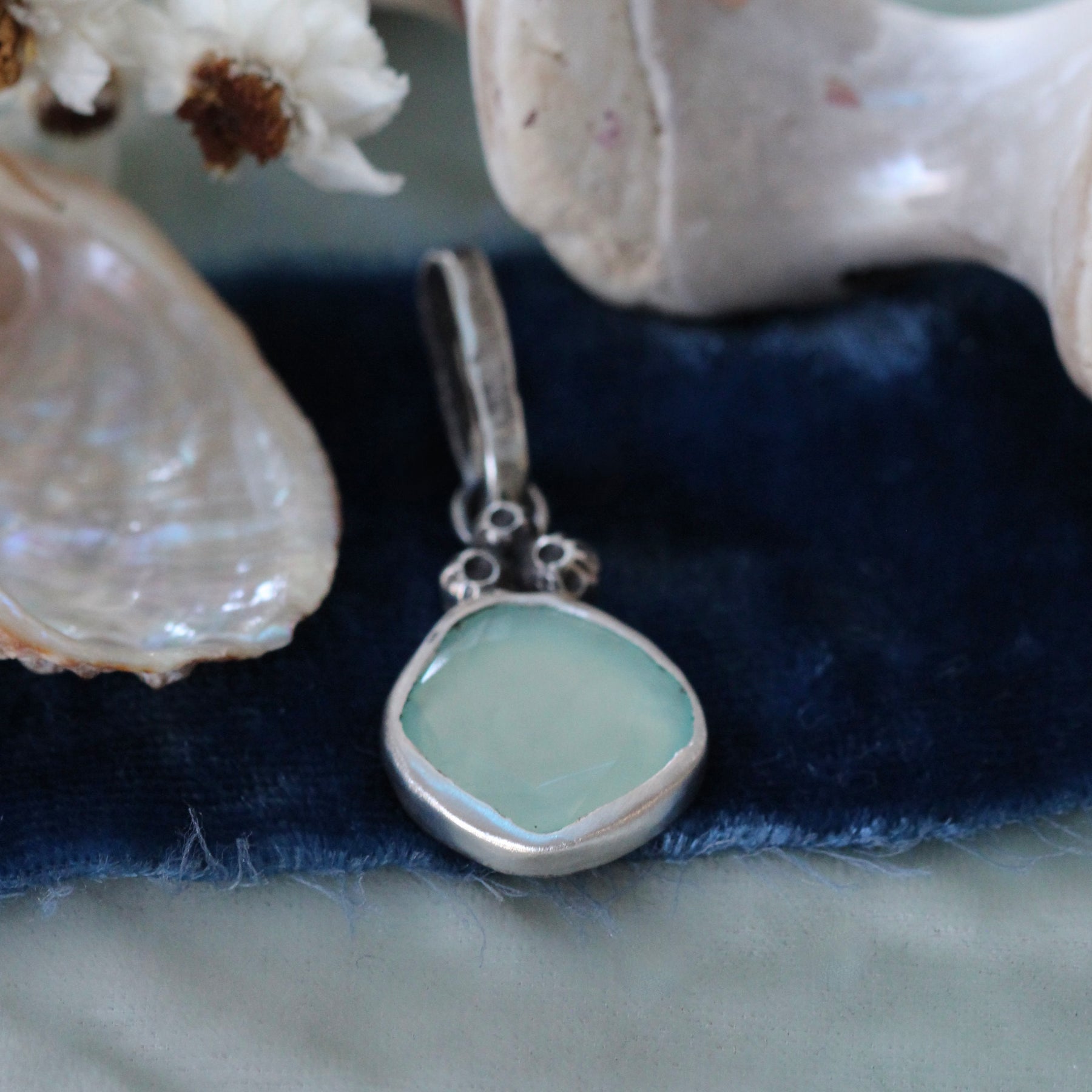 Aqua Chalcedony and Barnacle Charm Pacific Coast Collection