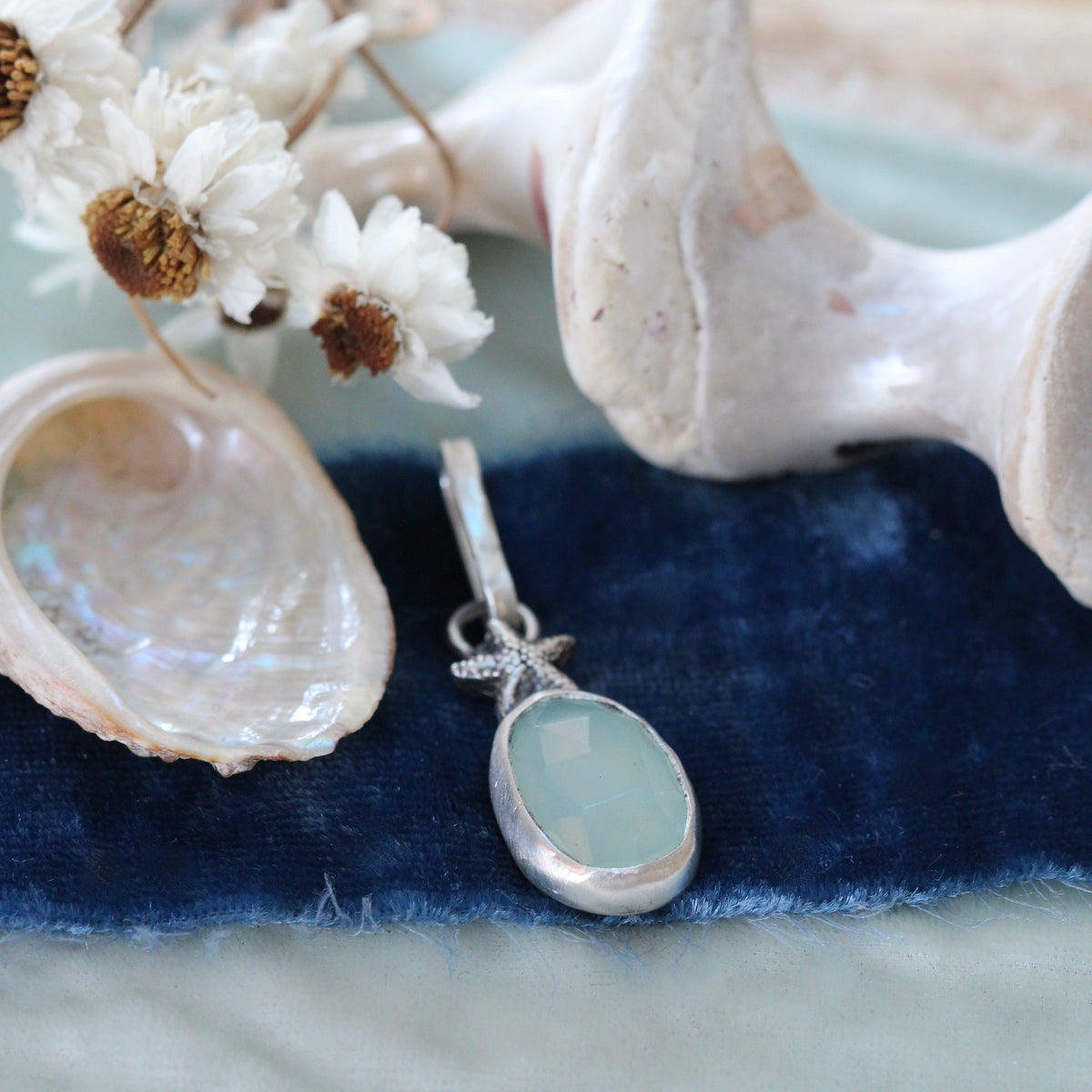 Aqua Chalcedony Starfish Charm Pacific Coast Collection