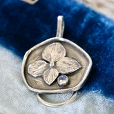 Hydrangea and Moonstone Charm Keeper Pendant