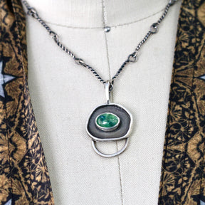 Blue Green Kyanite Charm Keeper Pendant