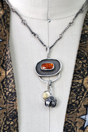Orange Kyanite Charm Keeper Pendant