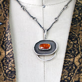 Orange Kyanite Charm Keeper Pendant