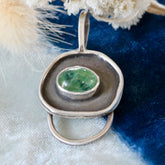 Blue Green Kyanite Charm Keeper Pendant
