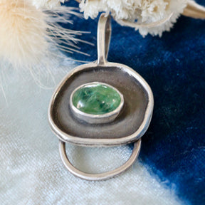Blue Green Kyanite Charm Keeper Pendant