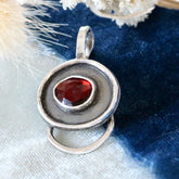 Red Garnet Charm Keeper Pendant