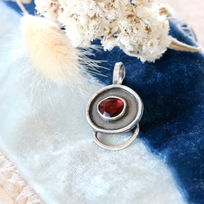 Red Garnet Charm Keeper Pendant