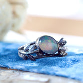 Moonlit Garden Ring Sterling silver and Welo Opal