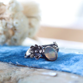 Moonlit Garden Ring Sterling silver and Welo Opal