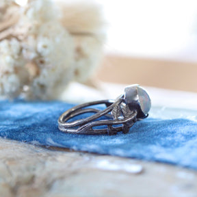 Moonlit Garden Ring Sterling silver and Welo Opal