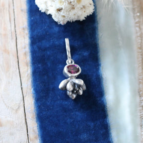Rhodolite sterling silver succulent Botanical Charm