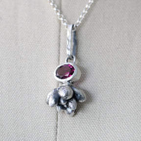 Rhodolite sterling silver succulent Botanical Charm